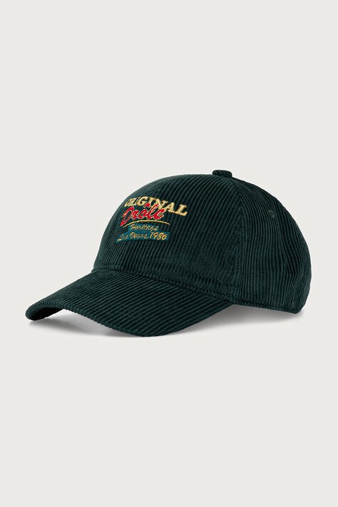 Drôle de Monsieur Czapka z daszkiem męska sztruksowa Original Drule Corduroy zielona M-CP216-CO236