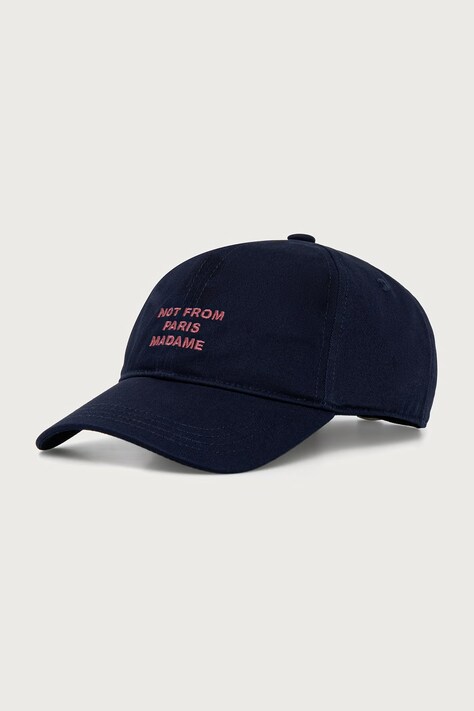 Drôle de Monsieur Czapka z daszkiem męska bawełniana Slogan granatowa M-CP151-CO138