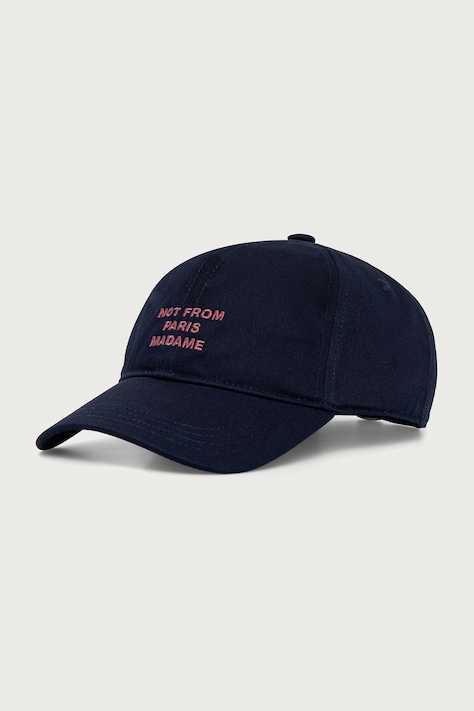 Drôle de Monsieur Czapka z daszkiem męska bawełniana Slogan granatowa M-CP151-CO138