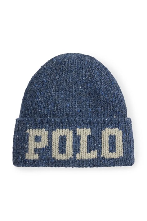 Polo Ralph Lauren Шапка с шерстью для мужчин тёмно-синяя 449959366