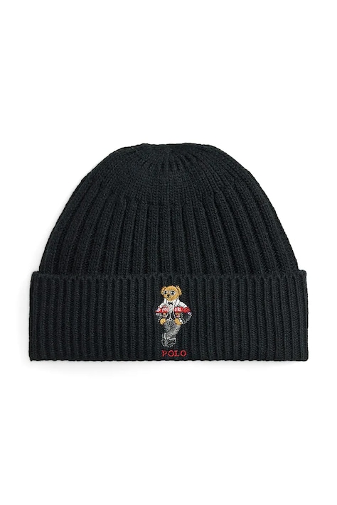 Polo Ralph Lauren Czapka męska z dodatkiem wełny czarna 449P20307