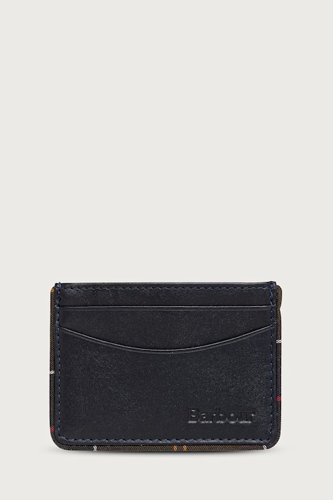 Barbour Etui na karty męskie skórzane granatowe MLG0068
