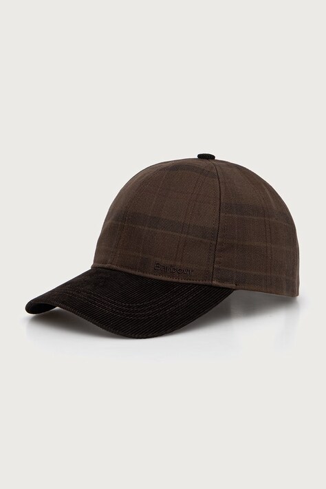 Barbour Czapka z daszkiem męska bawełniana brązowa MHA0970
