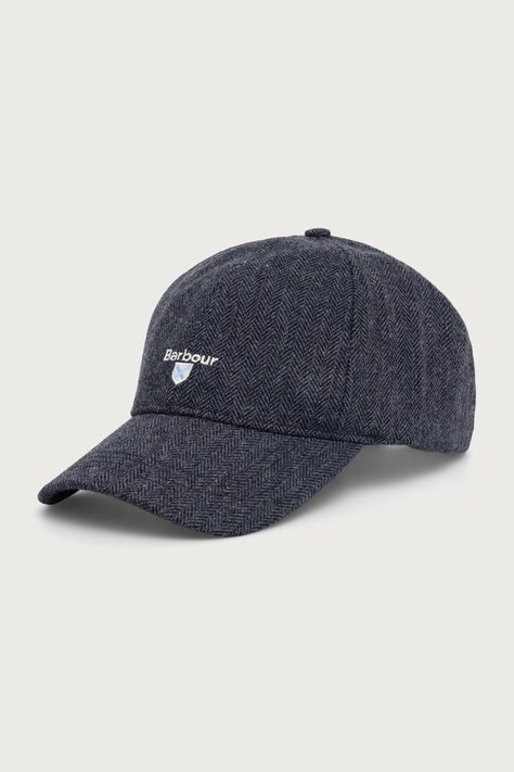 Barbour Czapka z daszkiem męska z wełny granatowa MHA0968