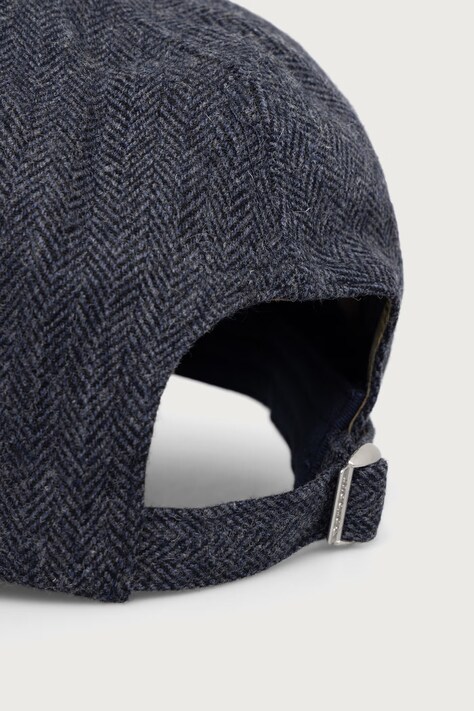 Barbour Czapka z daszkiem męska z wełny granatowa MHA0968