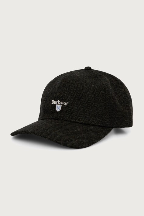Barbour Czapka z daszkiem męska z wełny zielona MHA0968