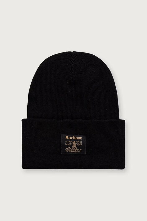 Barbour Czapka męska z bawełną czarna MHA0909