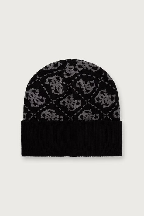 Guess Čiapka beanie pánska s viskózou MILANO čierna AM9677 VIS01