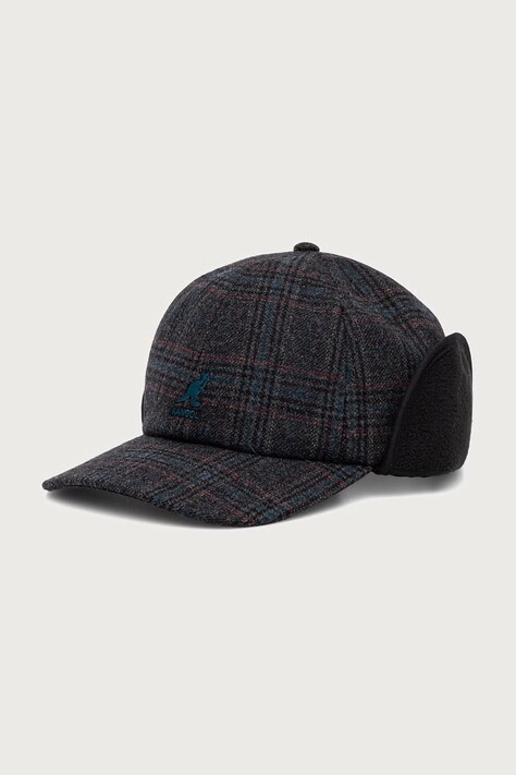 Kangol Czapka z daszkiem męska z wełną PLAID EARFLAPS BASEBALL szara K5509.BM005