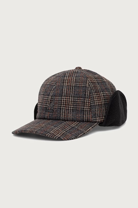 Kangol Czapka z daszkiem męska z wełną PLAID EARFLAPS BASEBALL szara K5509.GM053