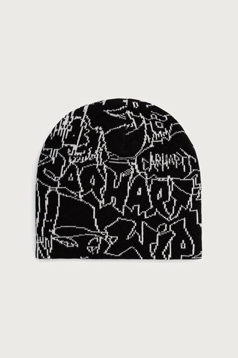 Carhartt WIP Blinkerfluid Beanie шапка с хлопком для мужчин чёрная I037307