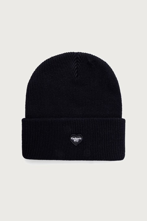 Carhartt WIP Small Heart Beanie czapka bawełniana męska czarna I037107