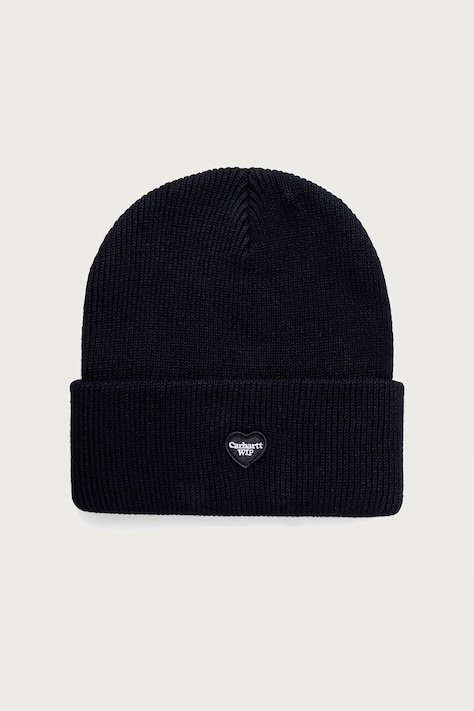 Carhartt WIP Small Heart Beanie czapka bawełniana męska czarna I037107