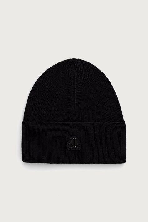 MOOSE KNUCKLES czapka beanie męska z dodatkiem wełny czarna M36MA540