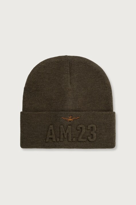 Aeronautica Militare Czapka beanie męska zielona CU0099UL00949