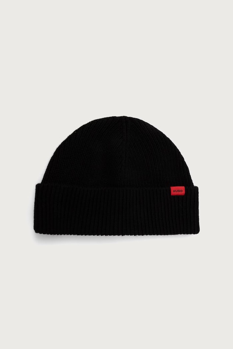 HUGO Σκούφος beanie ανδρικός με μαλλί Xisk μαύρος 50571010