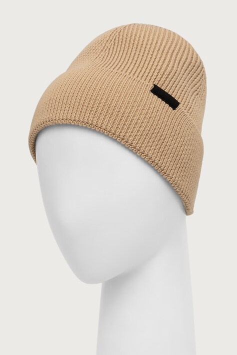 HUGO шапка beanie чоловіча бавовняна Xential — AW26-CAMZS0, бежевий — фото 2