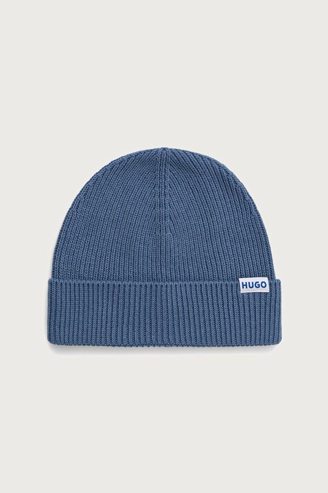 HUGO Blue Čiapka beanie pánska s vlnou Xiav_1 modrá 50572027