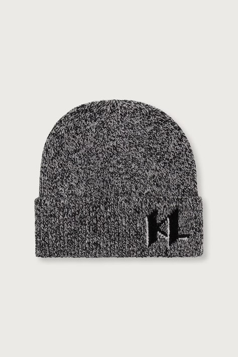 Karl Lagerfeld Čiapka beanie pánska s prímesou vlny čierna B4M33101