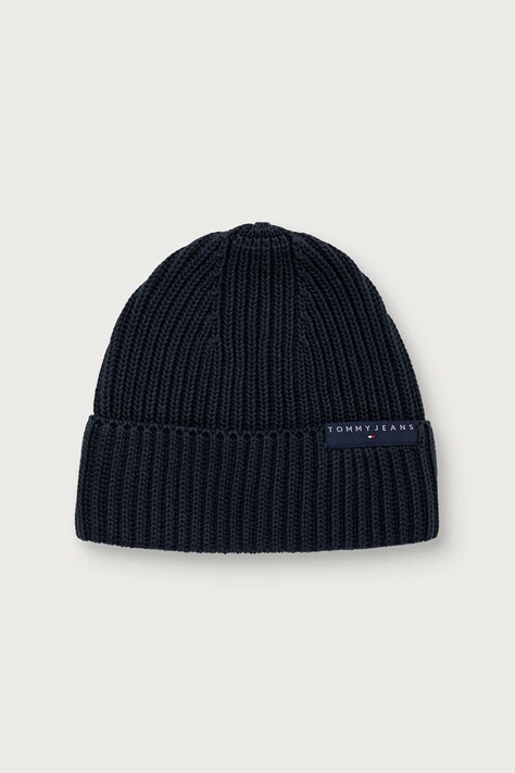 Tommy Jeans Σκούφος beanie ανδρικός βαμβακερός σκούρος μπλε AM0AM14865
