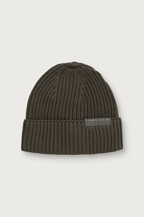 Tommy Jeans Σκούφος beanie ανδρικός βαμβακερός πράσινος AM0AM14865