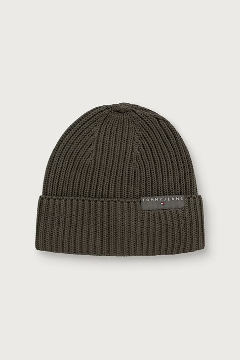 Tommy Jeans Czapka beanie męska bawełniana zielona AM0AM14865