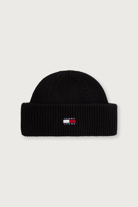 Tommy Jeans Czapka beanie męska bawełniana czarna AM0AM14601