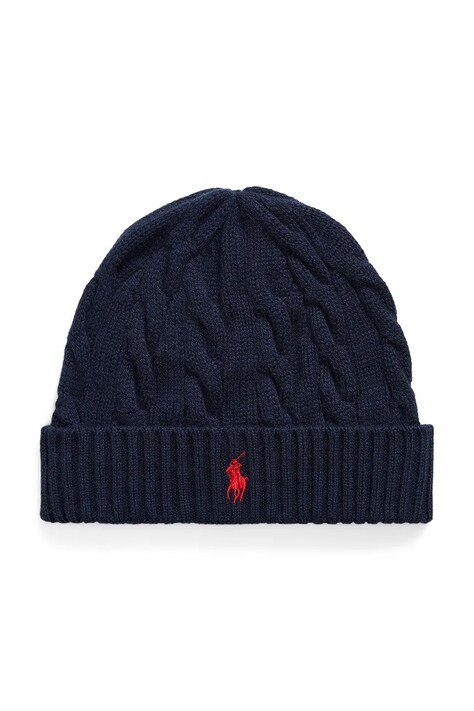 Polo Ralph Lauren Czapka męska wełniana granatowa 710B23668