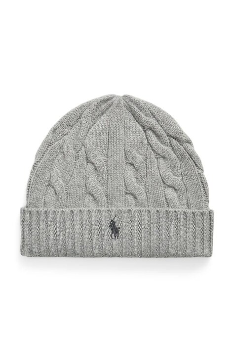 Polo Ralph Lauren Czapka męska wełniana szara 710B23668