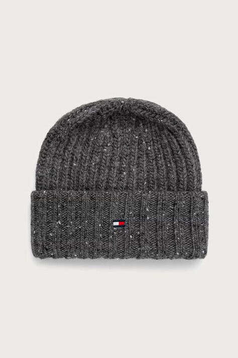 Tommy Hilfiger Beanie kapa za muškarce s vunom siva AM0AM14710