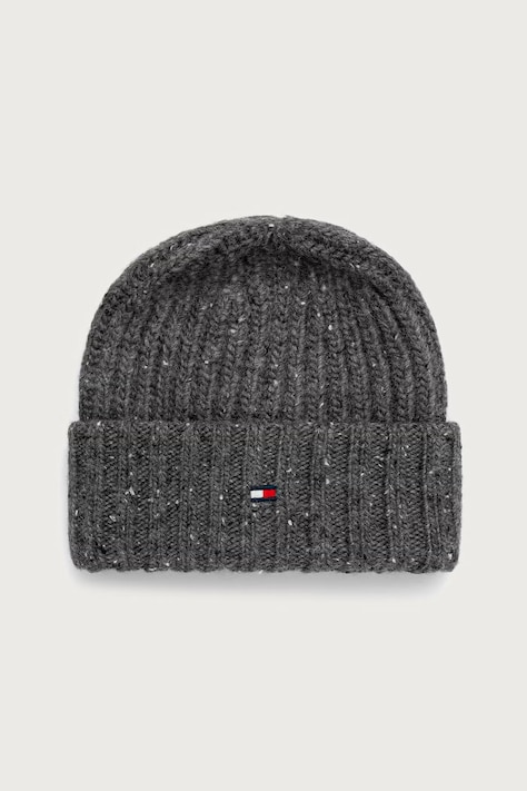 Tommy Hilfiger Beanie kapa za muškarce s vunom siva AM0AM14710