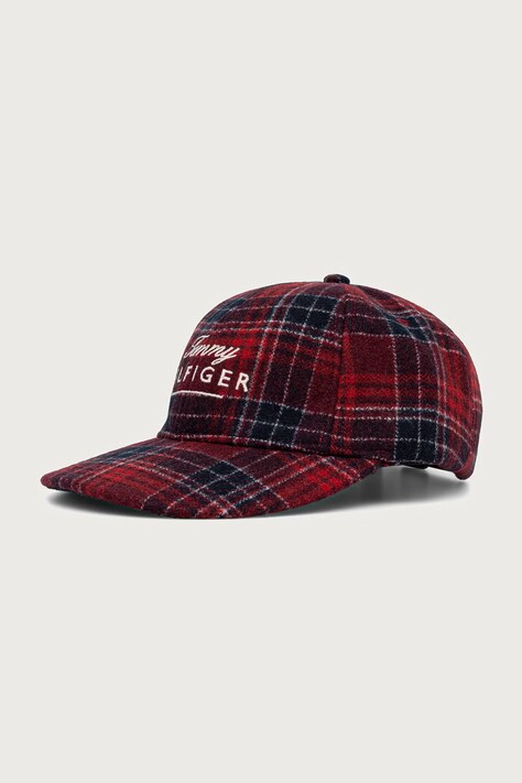Tommy Hilfiger Kapa s šiltom moška z volno rdeča AM0AM14541