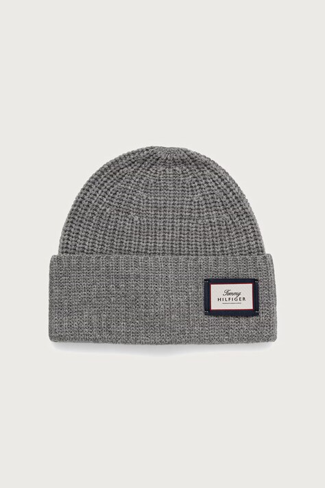 Tommy Hilfiger Căciulă de bărbați din lână gri AM0AM14526