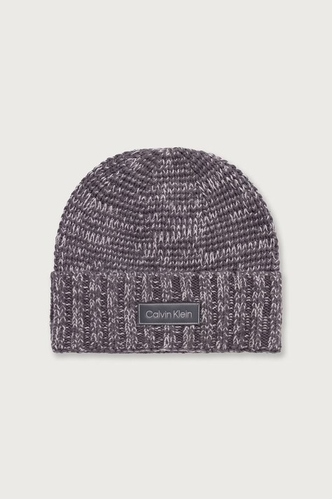 Calvin Klein Σκούφος beanie ανδρικός με βαμβάκι γκρί LV04D8112G