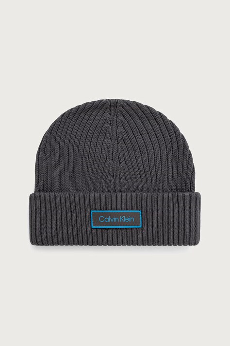 Calvin Klein czapka beanie męska bawełniana szara LV04D8104G