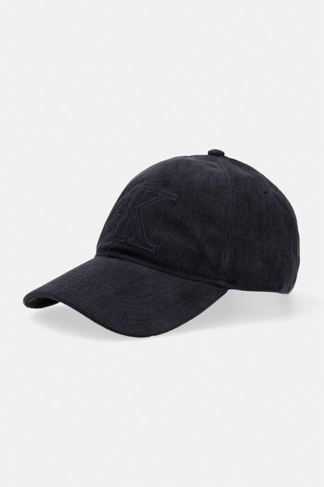 Calvin Klein czapka z daszkiem męska sztruksowa czarna LV04D5127G