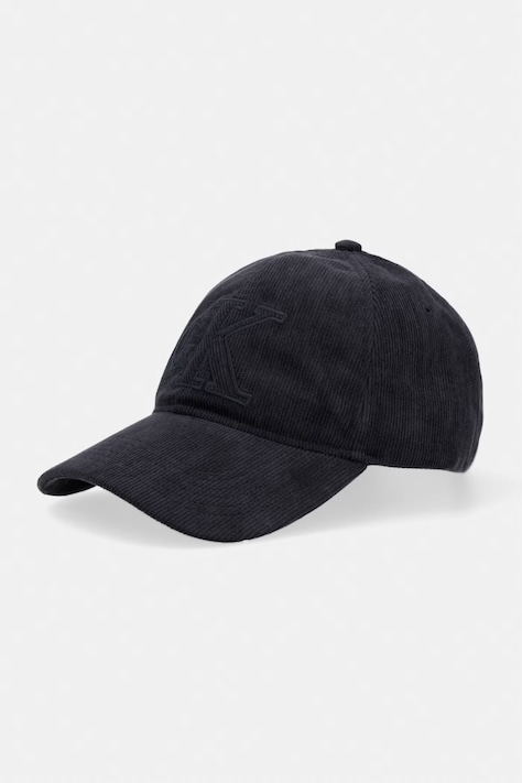 Calvin Klein czapka z daszkiem męska sztruksowa czarna LV04D5127G