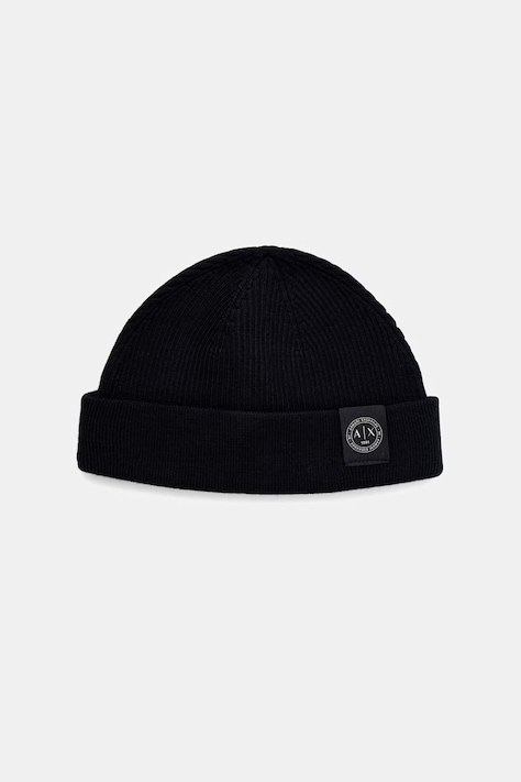 Armani Exchange beanie kapa za muškarce s dodatkom vune mornarsko plava XM003124 AF10348