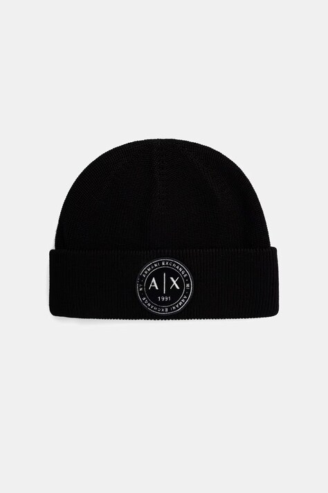 Armani Exchange čiapka pánska s vlnou čierna XM003123 AF10348