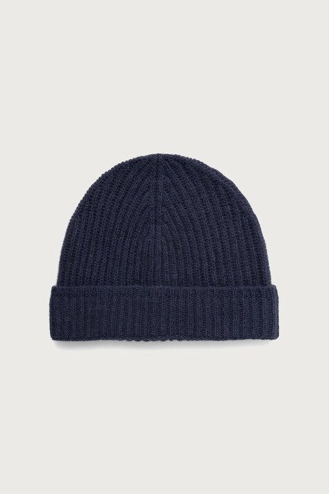 United Colors of Benetton Czapka beanie damska wełniana granatowa 63UWVA00F