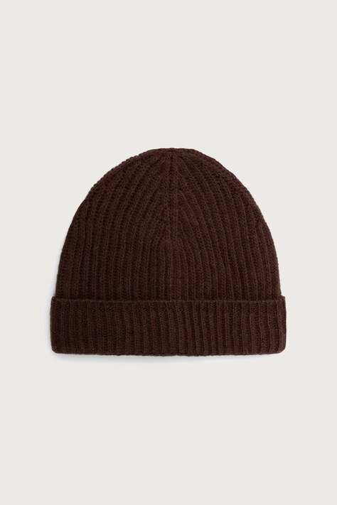 United Colors of Benetton Czapka beanie wełniana brązowa 63UWVA00F