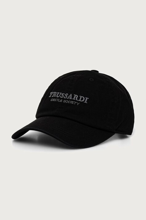 Trussardi Czapka z daszkiem męska z bawełną czarna E000C000024N