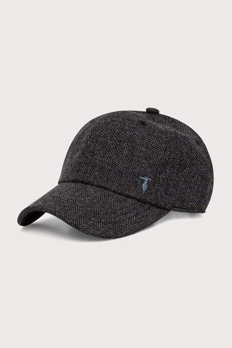 Trussardi Czapka z daszkiem męska z dodatkiem wełny szara E008C100029N
