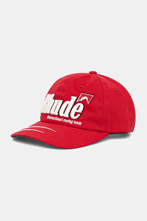 RHUDE czapka z daszkiem bawełniana męska czerwona RHPF26HA07511