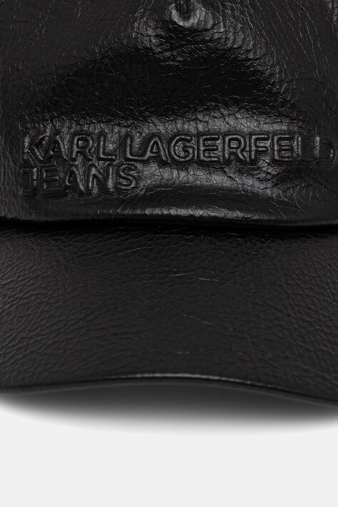Karl Lagerfeld Jeans кепка чоловіча зі штучної шкіри — AW26-CAMZWW, чорний — фото 2