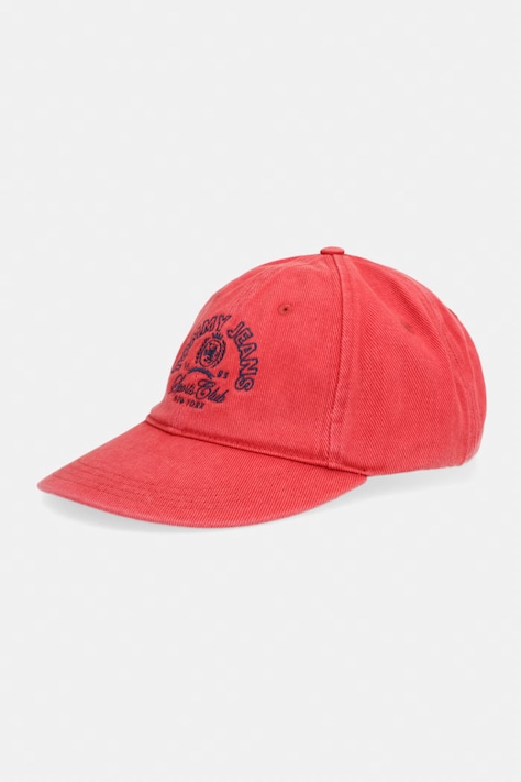 Tommy Jeans czapka bejsbolówka męska bawełniana czerwona AM0AM14458