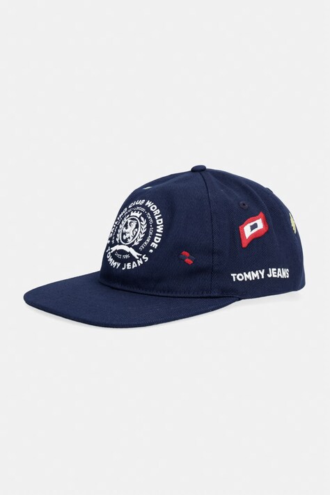 Tommy Jeans kapa sa šiltom za muškarce pamučna mornarsko plava AM0AM14329