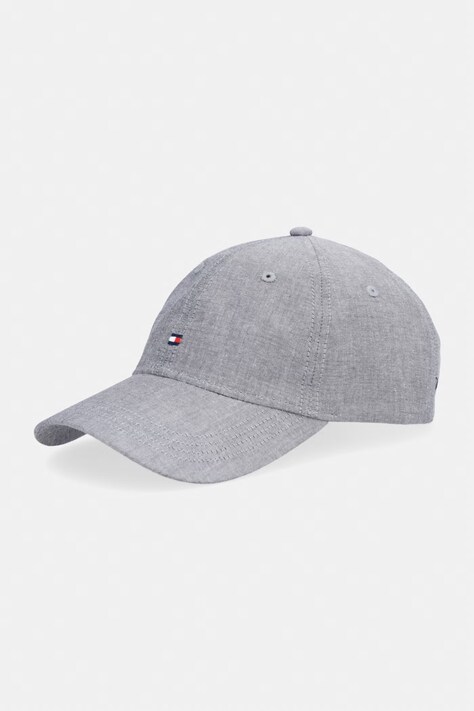 Tommy Hilfiger czapka z daszkiem męska bawełniana szara AM0AM14451