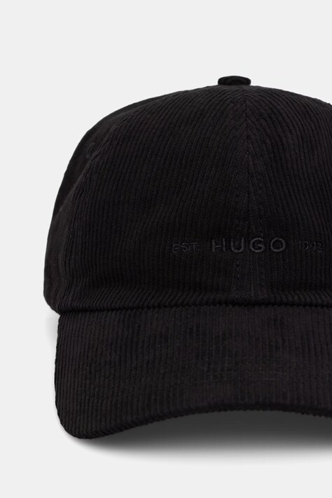 HUGO czapka bejsbolówka męska sztruksowa Mett-CO czarna 50566182
