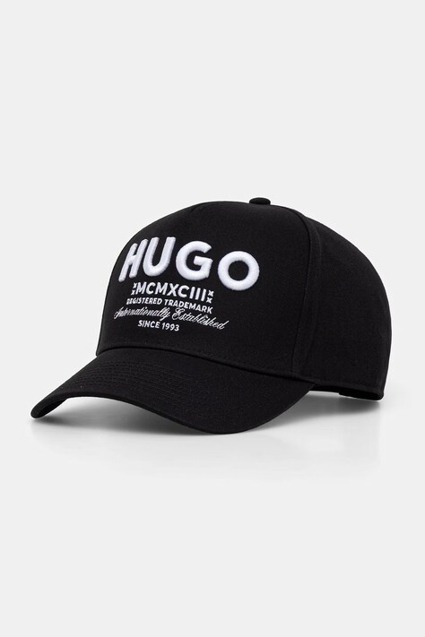 HUGO Blue кепка для мужчин хлопковая Merk-Cap чёрная 50555774